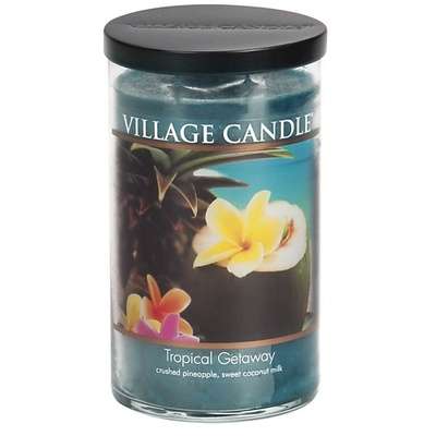 VILLAGE CANDLE Ароматическая свеча "Tropical Getaway", стакан, большая
