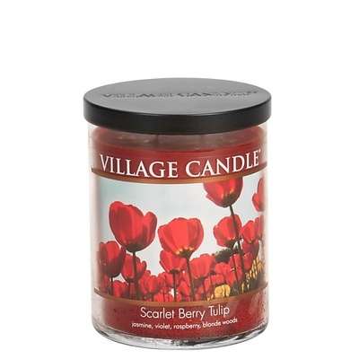 VILLAGE CANDLE Ароматическая свеча "Scarlet Berry Tulip", стакан, средняя