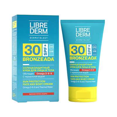 LIBREDERM Солнцезащитный крем SPF30 с Омега 3-6-9 и термальной водой BRONZEADA