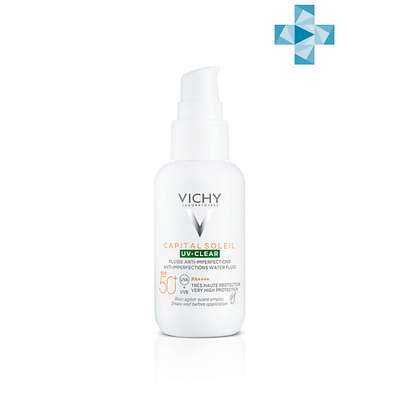 VICHY Capital Soleil UV-CLEAR Невесомый солнцезащитный флюид для лица против несовершенств SPF 50+