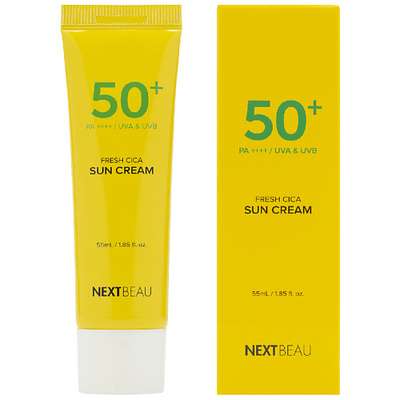 NEXTBEAU Солнцезащитный освежающий крем с центеллой азиатской SPF 50+ / PA++++ 55