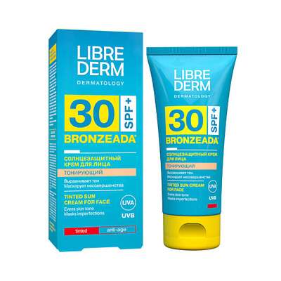 LIBREDERM Солнцезащитный тонирующий крем для лица BRONZEADA SPF30