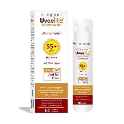ELEGANT COSMED Солнцезащитный гель SPF 55 с матовым эффектом для всех типов кожи Uveelite 50