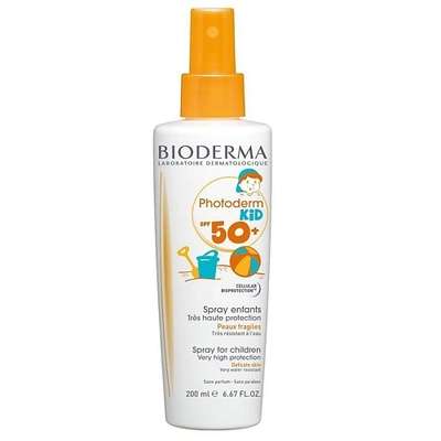 BIODERMA Солнцезащитный детский Кид спрей SPF 50+ для лица и тела Photoderm 200