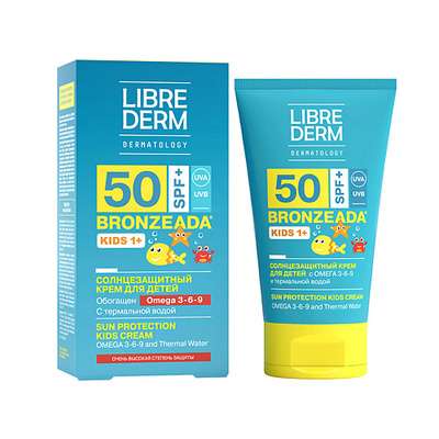 LIBREDERM Солнцезащитный крем для детей SPF50+ с Омега 3-6-9 и термальной водой BRONZEADA