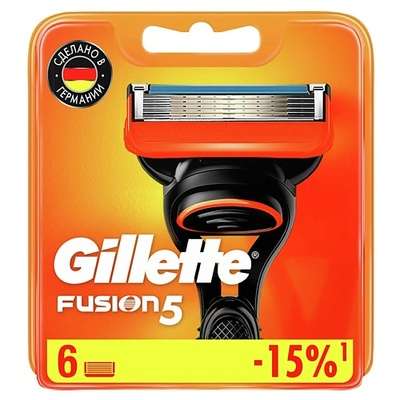 GILLETTE Сменные кассеты для бритья FUSION5