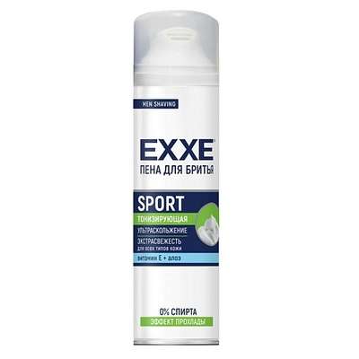 EXXE Пена для бритья Sport тонизирующая с алоэ и витамином Е 200