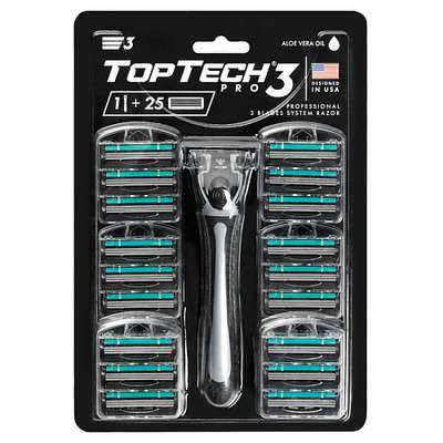 TopTech Мужская бритва PRO 3 с 25 сменными кассетами 1