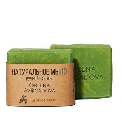 GREENA AVOCADOVA Мыло натуральное твердое Зеленое манго 100