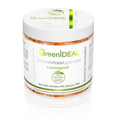 GreenIDEAL Соль морская для ванн с календулой 500