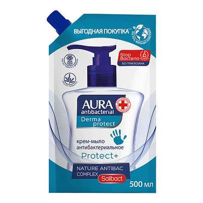 AURA жидкое мыло для рук антибактериальное Derma Protect 500