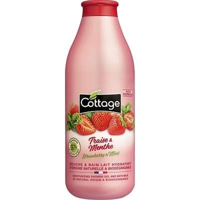 COTTAGE Увлажняющий гель для душа и пена для ванны 2 в 1 Moisturizing Shower Gel & Bath Milk – STRAWBERRY & MINT