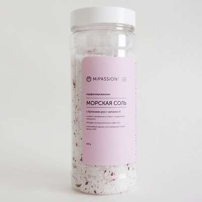 MIPASSIONCORP Морская соль с бутонами роз парфюмированная 500