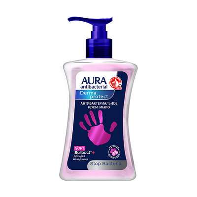AURA Antibacterial Крем-мыло антибактериальное Derma Protect Soft Орхидея и Макадамия 250