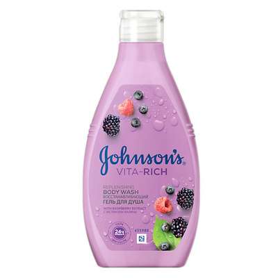 JOHNSON'S Восстанавливающий гель для душа с экстрактом малины (c ароматом лесных ягод)