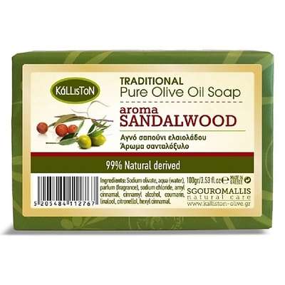 KALLISTON Мыло Traditional Sandalwood натуральное оливковое САНДАЛОВОЕ ДЕРЕВО 100