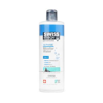 SWISS IMAGE Двухфазная мицеллярная вода для очищения кожи лица 3 в 1 400