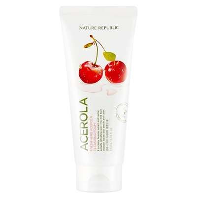 NATURE REPUBLIC Пенка для умывания с экстрактом барбадосской вишни Fresh Herb Acerola Cleansing Foam