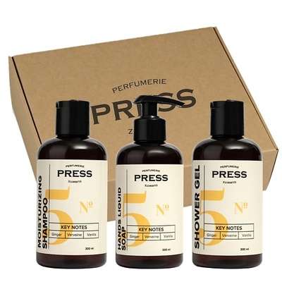 PRESS GURWITZ PERFUMERIE Набор Шампунь для волос безсульфатный №5+ Гель для душа + Жидкое мыло