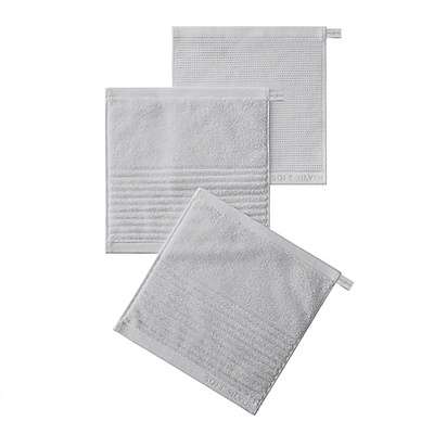 SOFT SILVER Набор Antibacterial Cotton Towels, махровые салфетки 3 шт., 30х30 см. Цвет: «Благородное серебро» (серый)