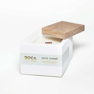 BOCA AROMA Свеча ароматическая PURE SWEET в бетоне, ананас, кокос, пачули, сандал 130