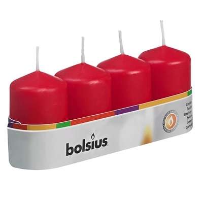 BOLSIUS Свечи столбик Bolsius Classic красные