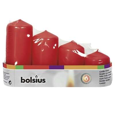 BOLSIUS Свечи столбик Bolsius Classic красные