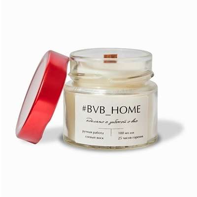 #BVB_HOME Ароматическая свеча с деревянным фитилем - Пряный глинтвейн 100