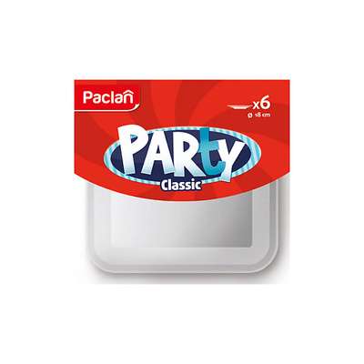 PACLAN Тарелка пластиковая квадратная Party Classic