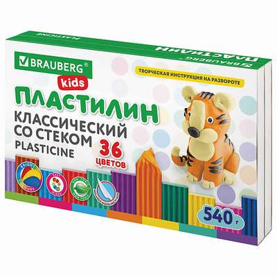 BRAUBERG Пластилин классический KIDS