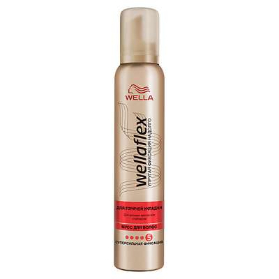 WELLA Wellaflex Мусс для волос "Для горячей укладки" экстрасильной фиксации