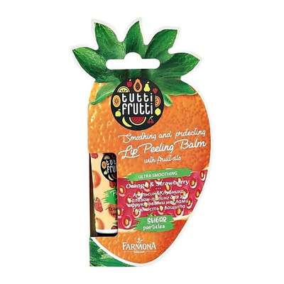 TUTTI FRUTTI Бальзам-скраб для губ апельсин и клубника c фруктовыми маслами (гладкость и защита) 10