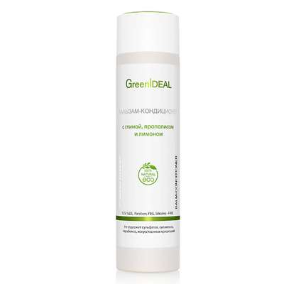 GreenIDEAL Бальзам-кондиционер с глиной, прополисом и лимоном (натуральный, бессульфатный) 250