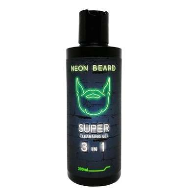 NEON BEARD Супер-очищающий гель для лица и бороды GREEN NEON - Экзотическая Вербена 200