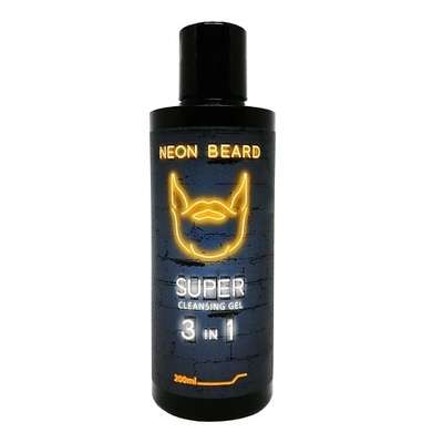 NEON BEARD Супер-очищающий гель для лица и бороды GOLD NEON - Солнечный Апельсин 200