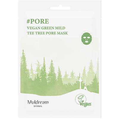 MULDREAM Тканевая маска для лица Vegan Green Mild All In One Mask Pore