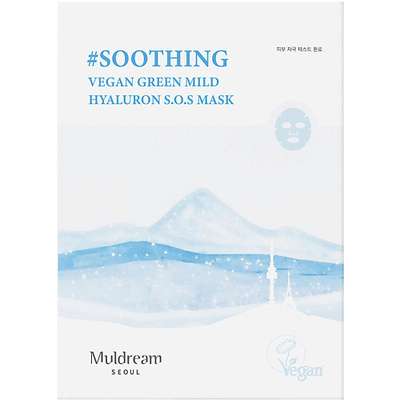 MULDREAM Тканевая маска для лица Vegan Green Mild All In One Mask Soothing