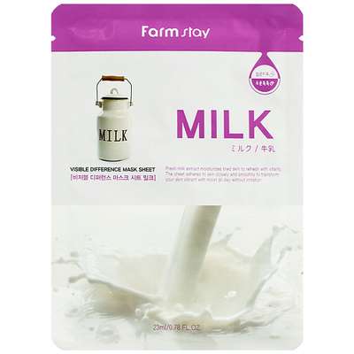 FARMSTAY Маска для лица тканевая с молочными протеинами