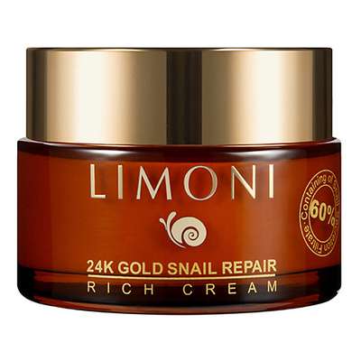 LIMONI Восстанавливающий крем для лица Snail Repair 24K Gold 50