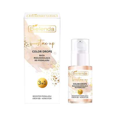 BIELENDA BOOST ME UP Color drops Светлая основа под макияж 3в1