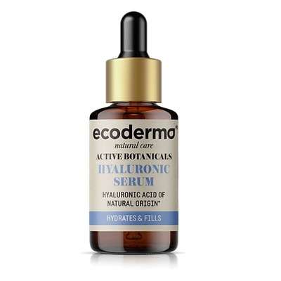 ECODERMA Сыворотка для лица с гиалуроновой кислотой увлажняющая Hyaluronic acid serum hydrates & fills Active botanicals