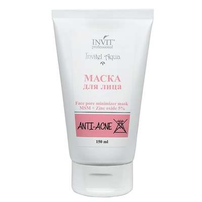 INVIT Маска для лица Face pore minimizer mask MSM + Zinc oxide 5% 150
