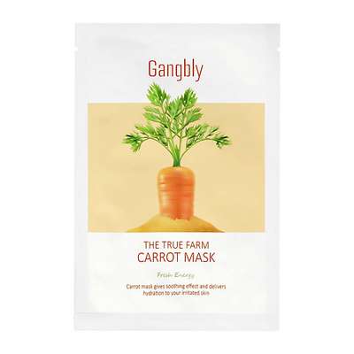 GANGBLY Маска для лица с экстрактом моркови (выравнивающая тон кожи, увлажняющая) 30