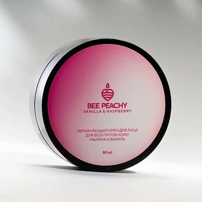 BEE PEACHY COSMETICS Увлажняющий крем-уход для всех типов кожи лица Ваниль - Малина 50