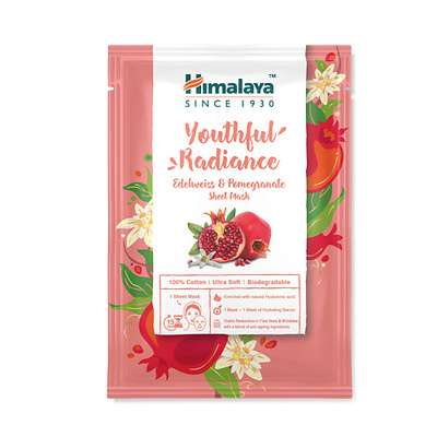 HIMALAYA SINCE 1930 Тканевая маска сияние молодости с эдельвейсом и гранатом