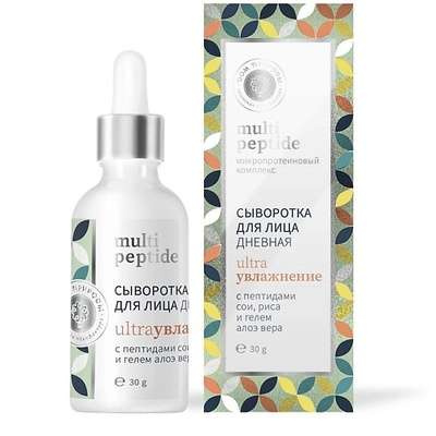 ДОМ ПРИРОДЫ КРЫМСКАЯ МАНУФАКТУРА Сыворотка для лица Дневная УЛЬТРАУВЛАЖНЕНИ MULTI PEPTIDE 30