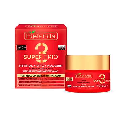 BIELENDA SUPER TRIO RETINOL + VIT C + KOLAGEN Сильно-укрепляющий крем 50+ 50