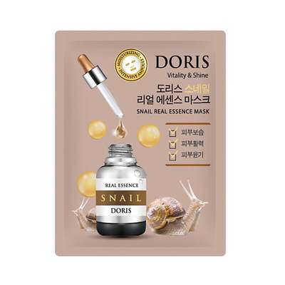 JIGOTT DORIS Тканевая маска для лица муцин улитки SNAIL Real Essence Mask