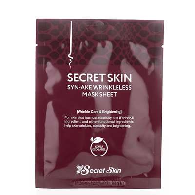 SECRET SKIN SYN-AKE WRINKLELESS Тканевая маска для лица со змеиным пептидом 20