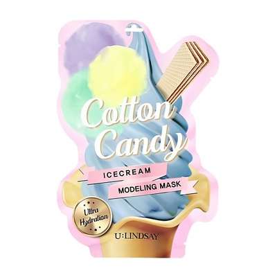 LINDSAY Маска для лица ICECREAM COTTON CANDY альгинатная моделирующая увлажняющая 55